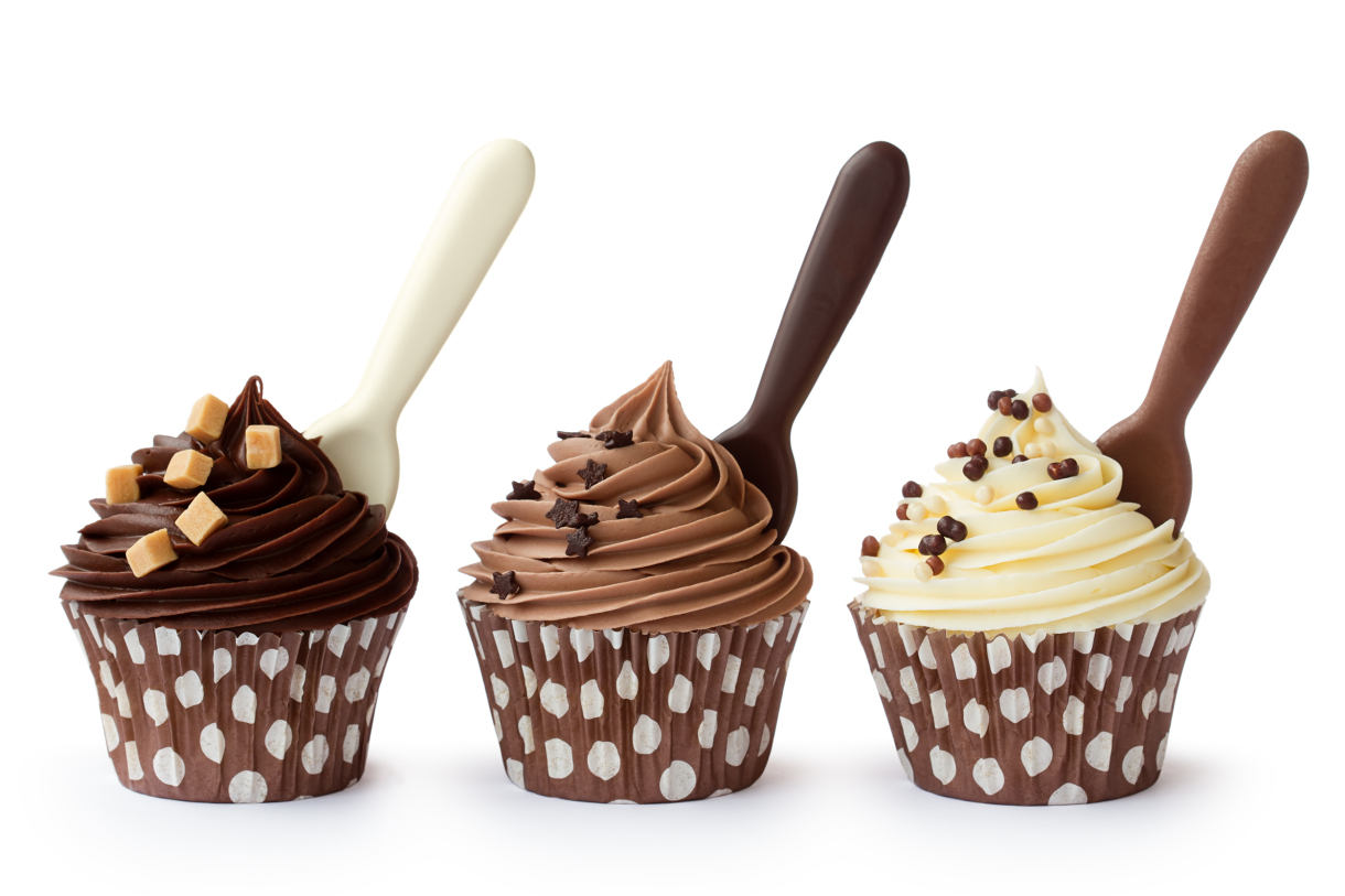 cupcake de couleurs différentes